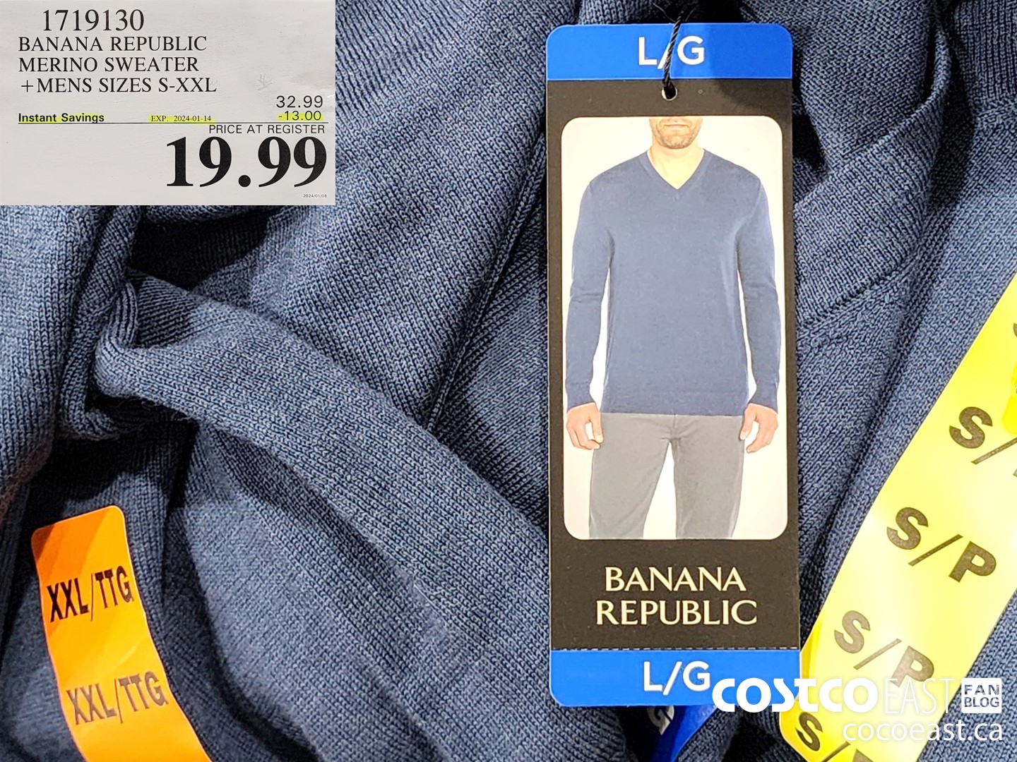 1719130 BANANA REPUBLIC MERINO SWEATER + MENS SIZES S-XXL ($13.00 INSTANT SAVINGS EXPIRES ON 2024-01-14) $19.99