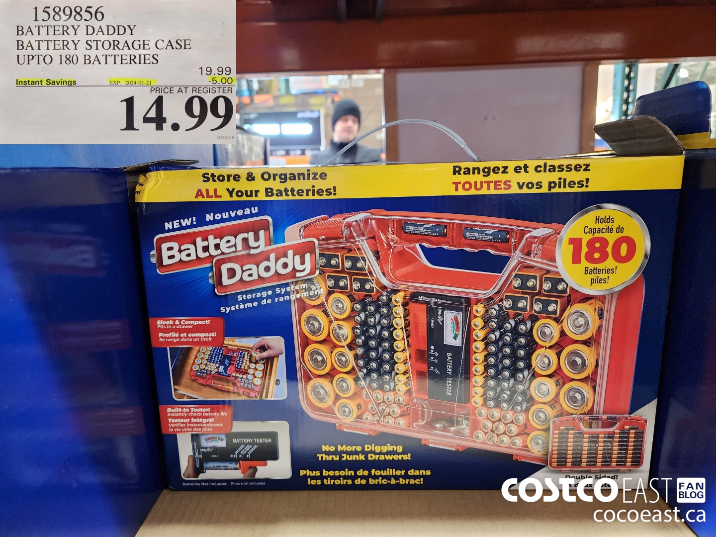 1589856 BATTERY DADDY BATTERY STORAGE CASE UP TO 180 BATTERIES ($5.00 INSTANT SAVINGS EXPIRES ON 2024-01-21) $14.99