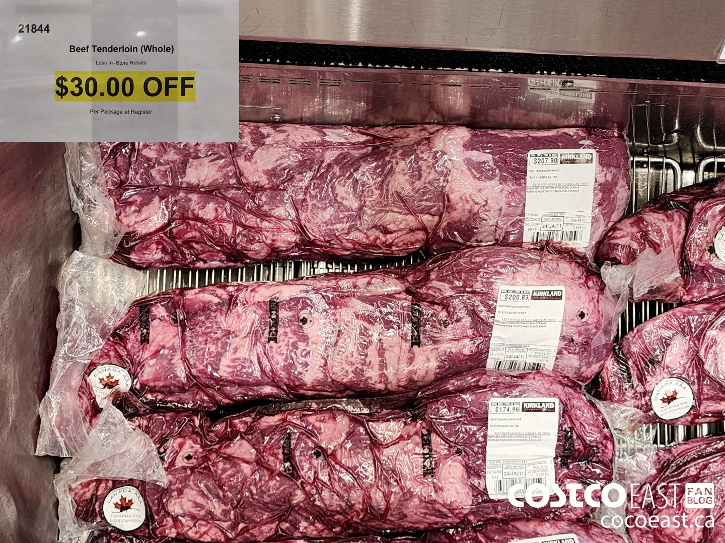 21844 BEEF TENDERLOIN (WHOLE) ($30.00 INSTANT SAVINGS)