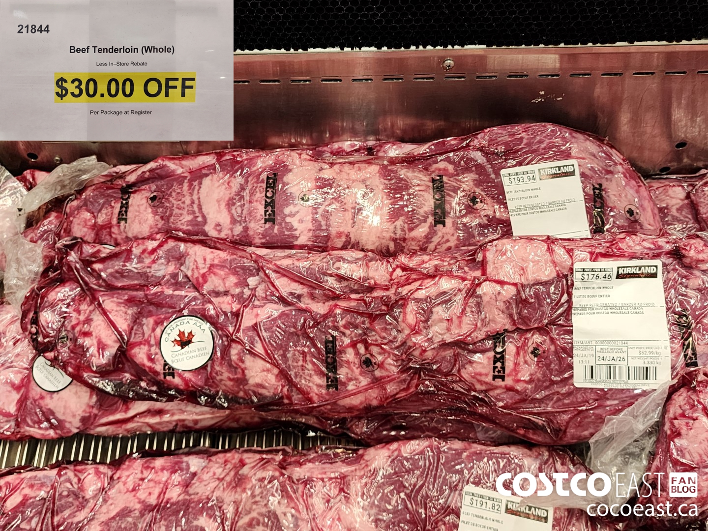 21844 BEEF TENDERLOIN (WHOLE) ($30.00 INSTANT SAVINGS)