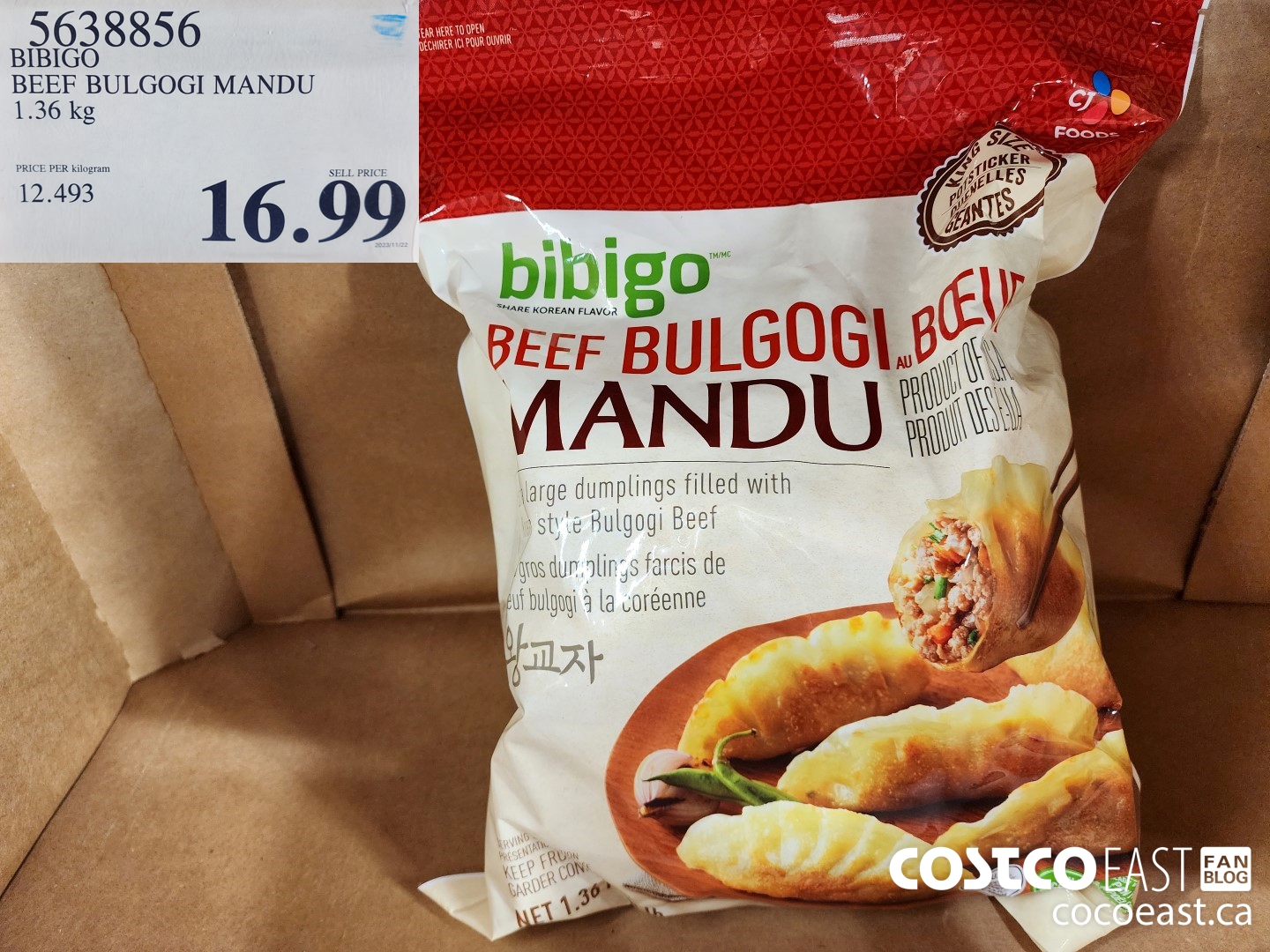 5638856 BIBIGO BEEF BULGOGI MANDU 1.36 kg $16.99