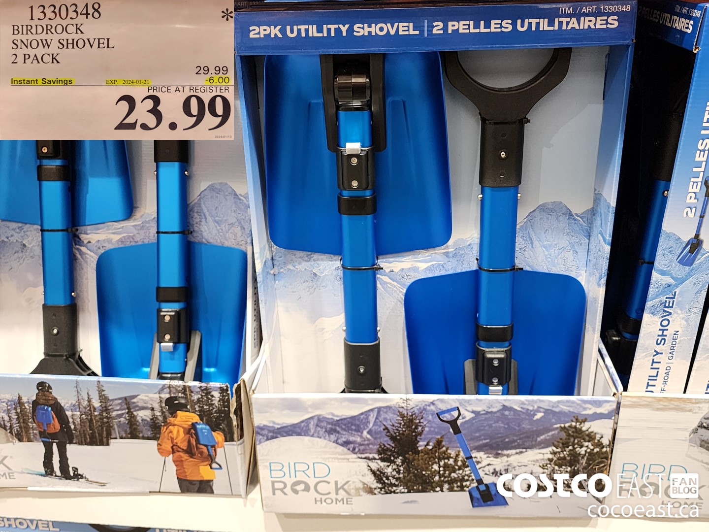 1330348 BIRDROCK SNOW SHOVEL 2 PACK ($6.00 INSTANT SAVINGS EXPIRES ON 2024-01-21) $23.99