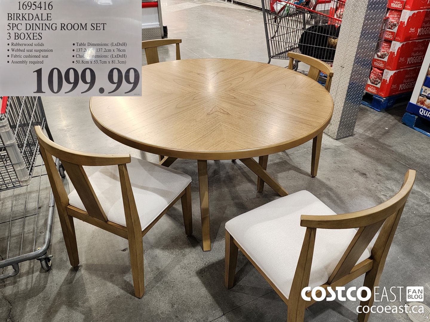 1695416 BIRKDALE 5PC DINING ROOM SET 3 BOXES $1099.99