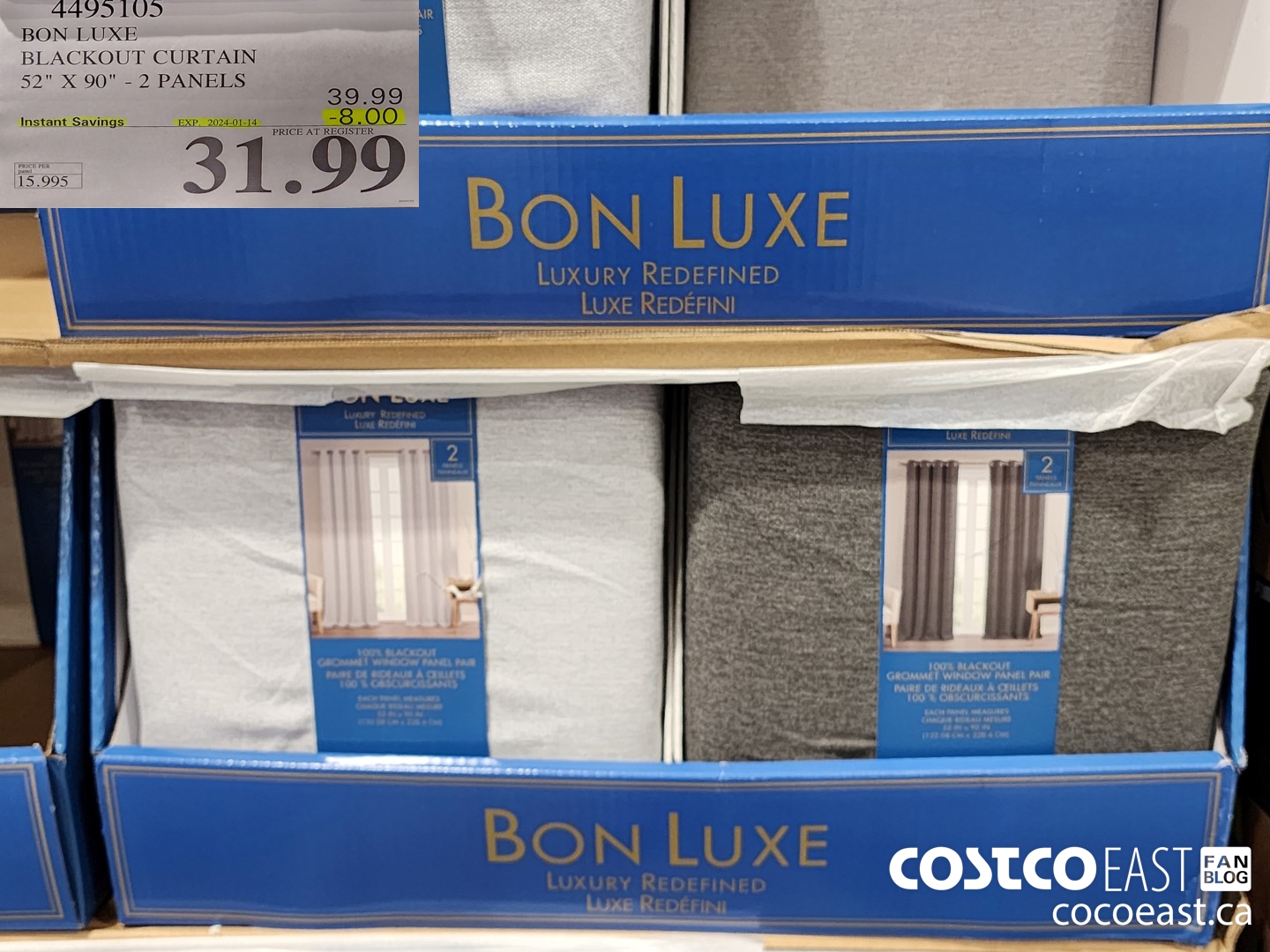 4495105 BON LUXE BLACKOUT CURTAIN 52