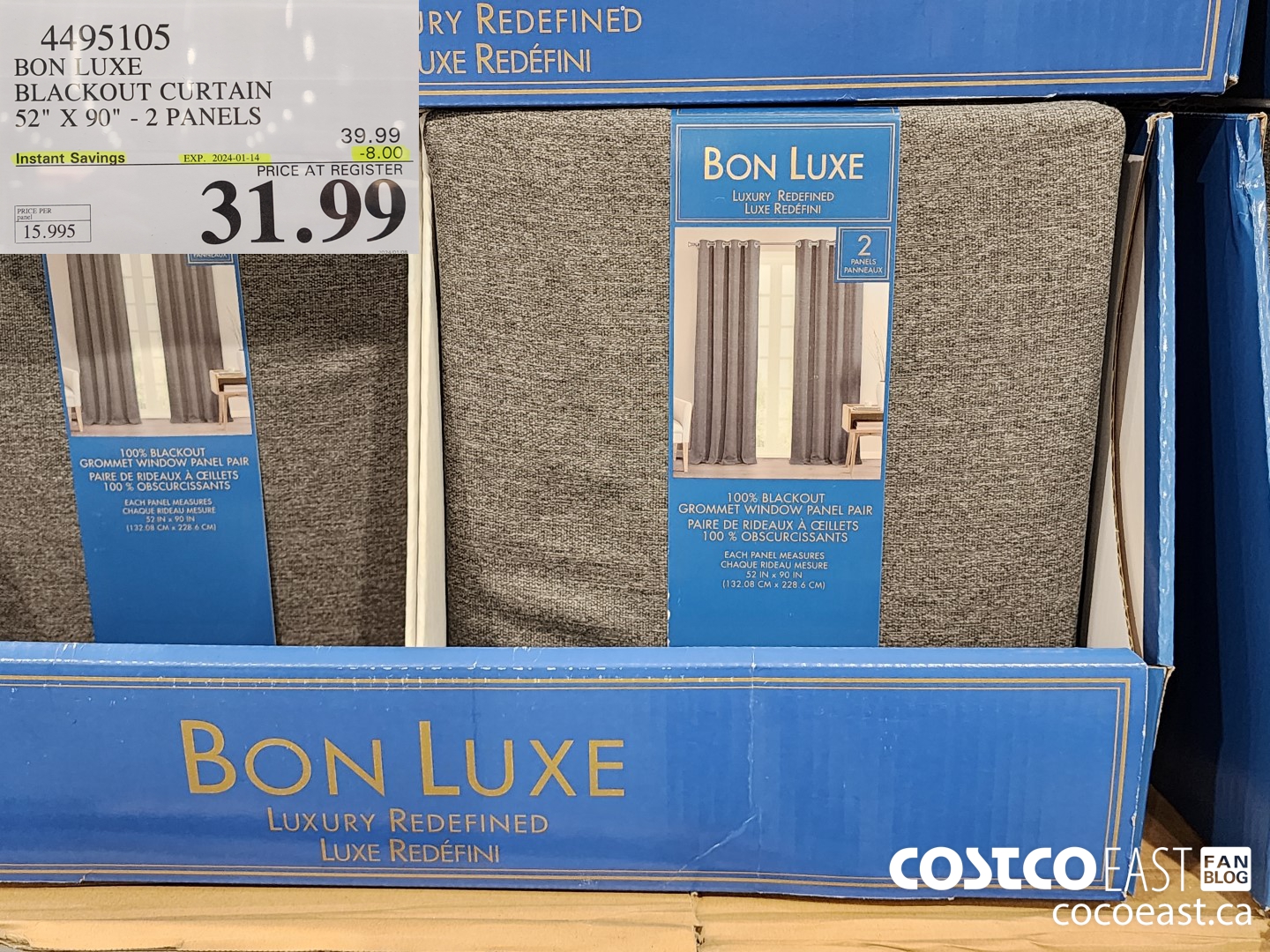 4495105 BON LUXE BLACKOUT CURTAIN 52