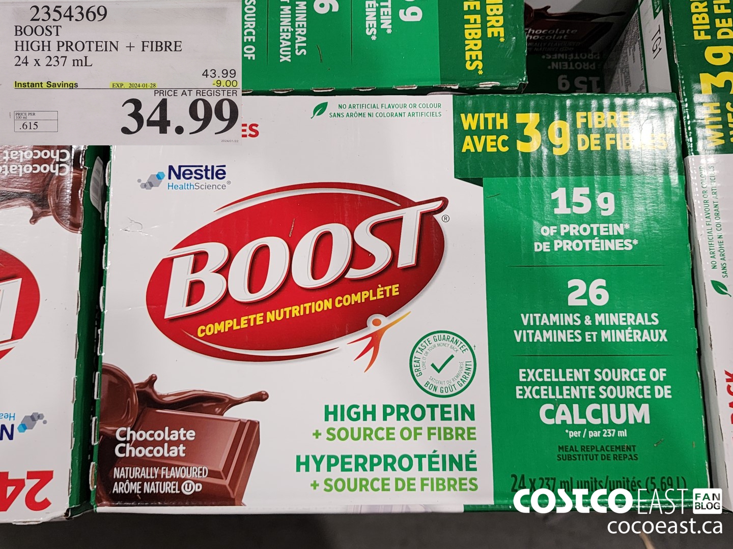 2354369 BOOST HIGH PROTEIN + FIBRE 24 x 237 mL ($9.00 INSTANT SAVINGS EXPIRES ON 2024-01-28) $34.99