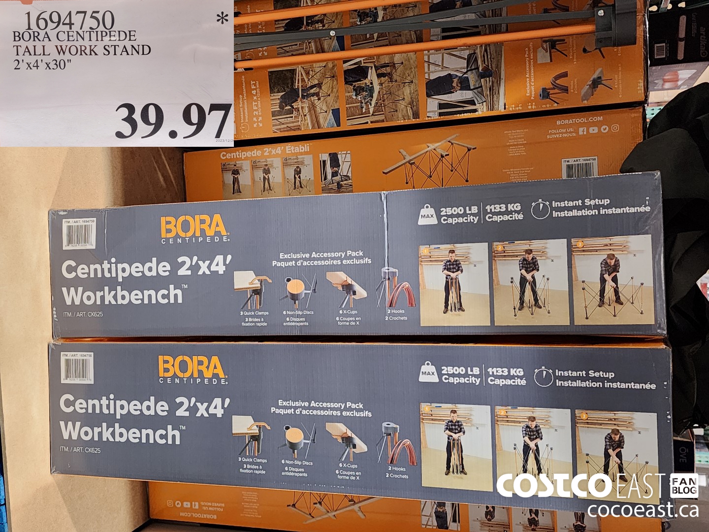 1694750 BORA CENTIPEDE TALL WORK STAND 2' X 4' X 30