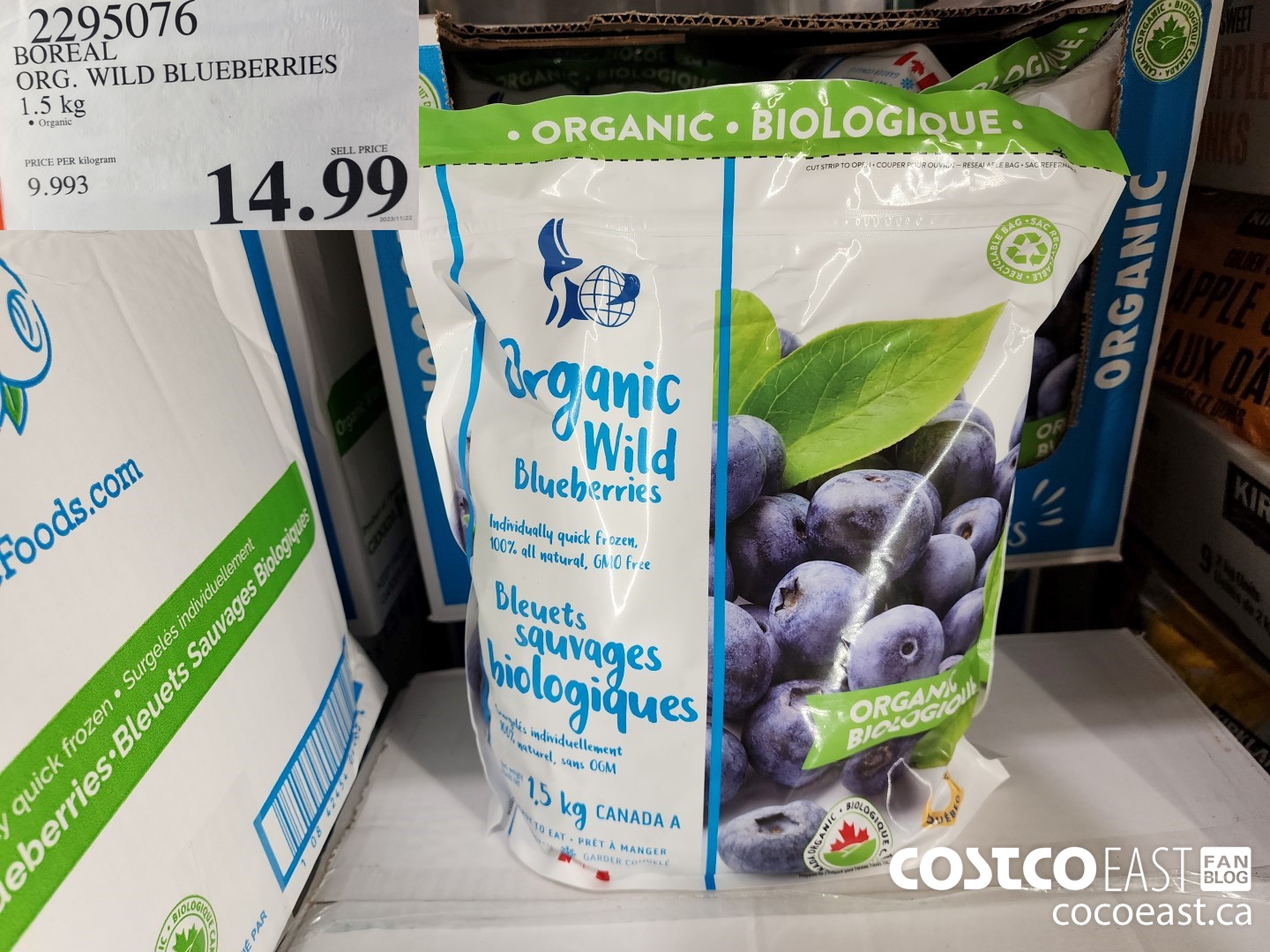 2295076 BOREAL ORG. WILD BLUEBERRIES 1.5 kg $14.99