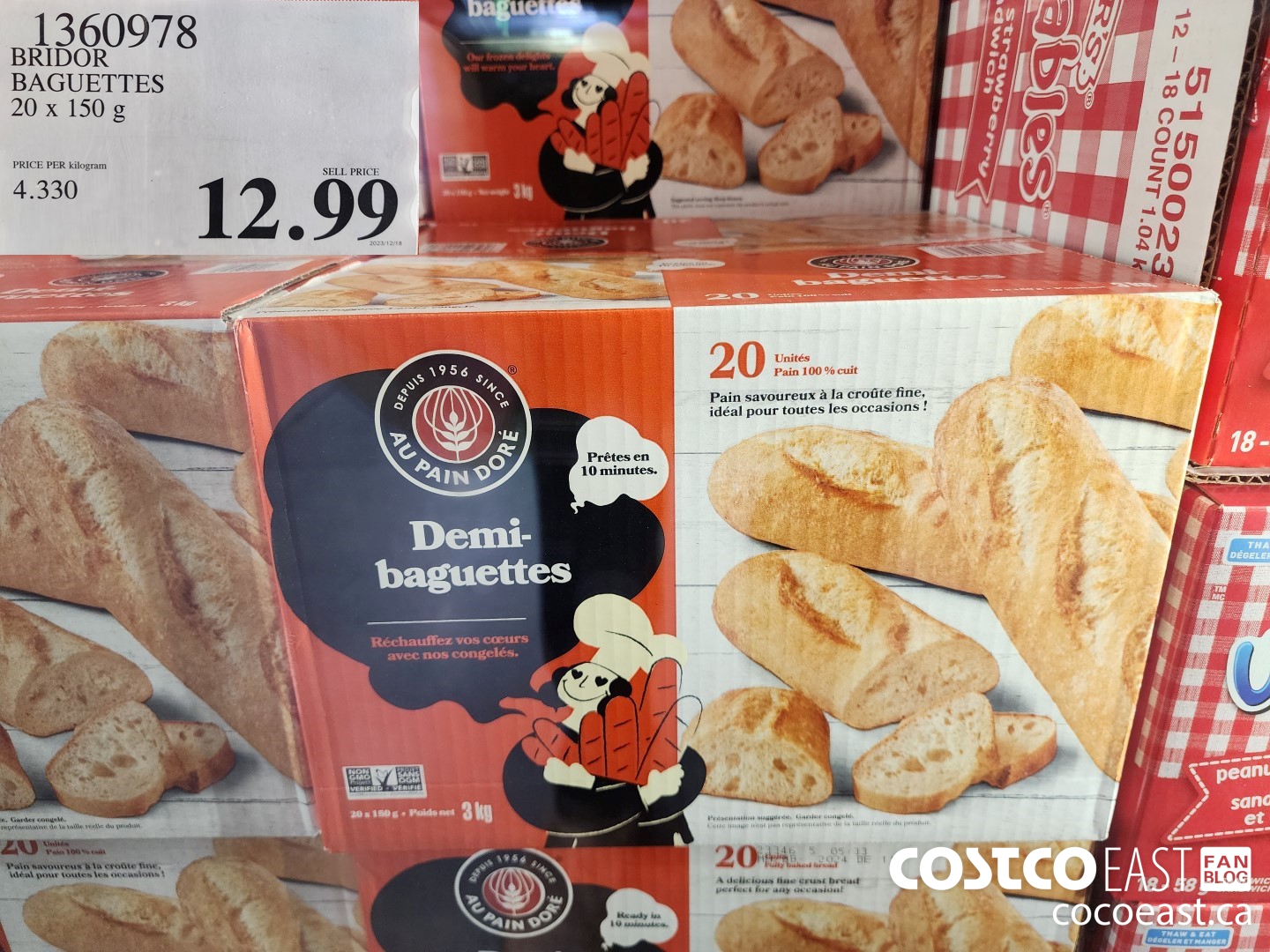 1360978 BRIDOR BAGUETTES 20 X 150 G $12.99