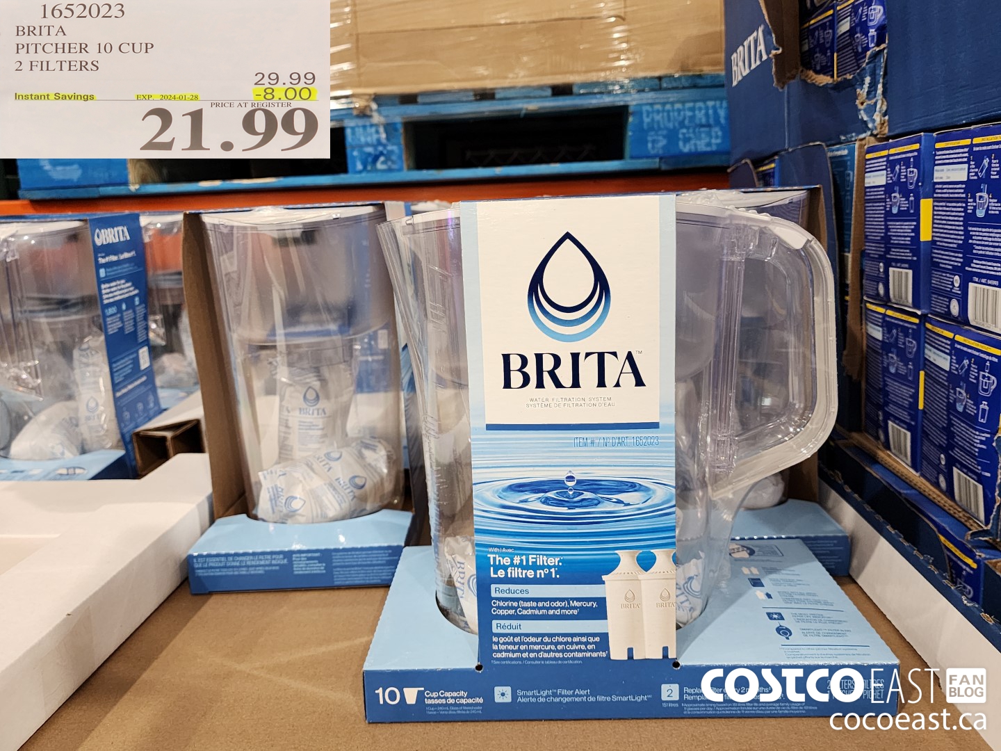 1652023 BRITA PITCHER 10 CUP 2 FILTERS ($8.00 INSTANT SAVINGS EXPIRES ON 2024-01-28) $21.99