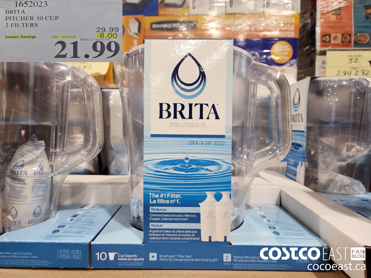 1652023 BRITA PITCHER 10 CUP 2 FILTERS ($8.00 INSTANT SAVINGS EXPIRES ON 2024-01-28) $21.99