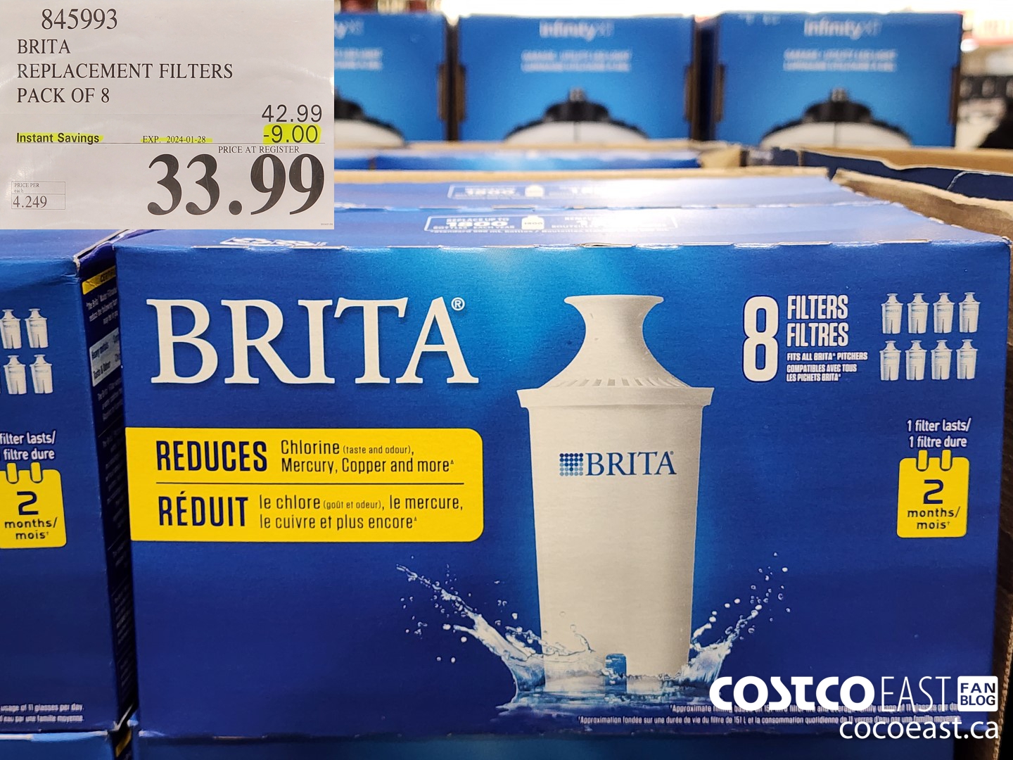 845993 BRITA REPLACEMENT FILTERS PACK OF 8 ($9.00 INSTANT SAVINGS EXPIRES ON 2024-01-28) $33.99