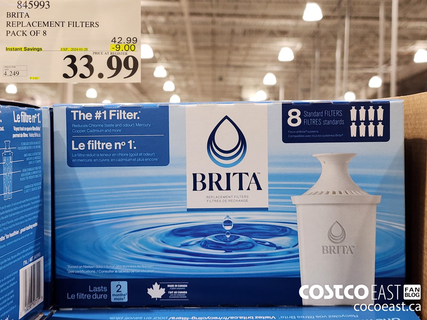845993 BRITA REPLACEMENT FILTERS PACK OF 8 ($9.00 INSTANT SAVINGS EXPIRES ON 2024-01-28) $33.99