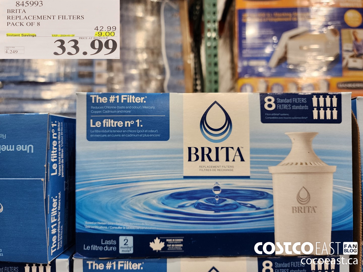 845993 BRITA REPLACEMENT FILTERS PACK OF 8 ($9.00 INSTANT SAVINGS EXPIRES ON 2024-01-28) $33.99