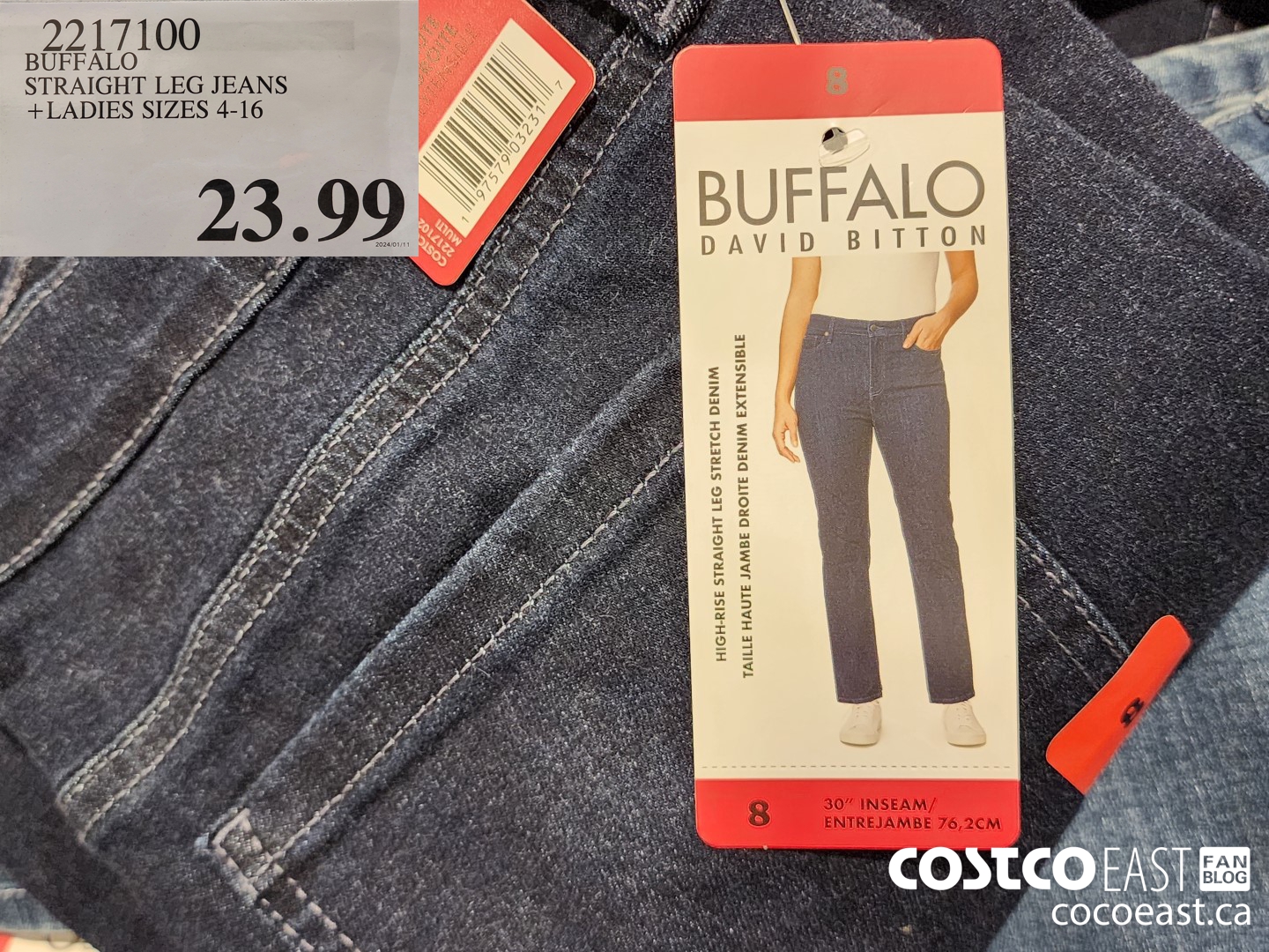 2217100 BUFFALO STRAIGHT LEG JEANS + LADIES SIZES 4-16 $23.99