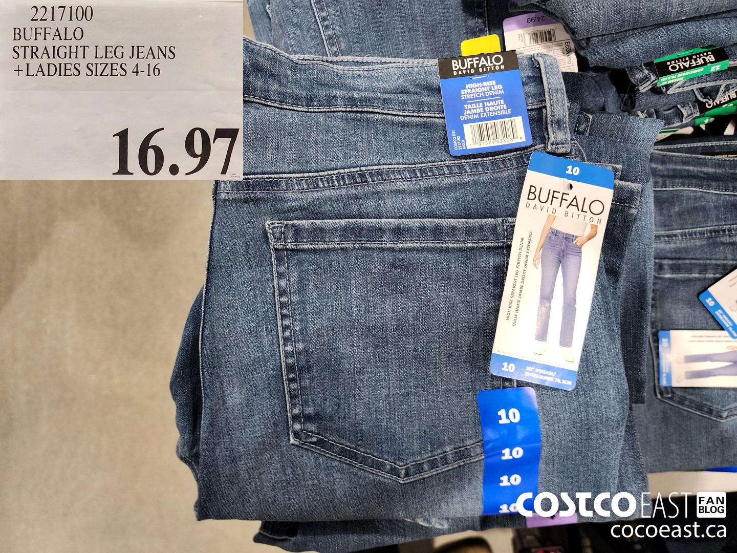 2217100 BUFFALO STRAIGHT LEG JEANS + LADIES SIZES 4-16 $16.97