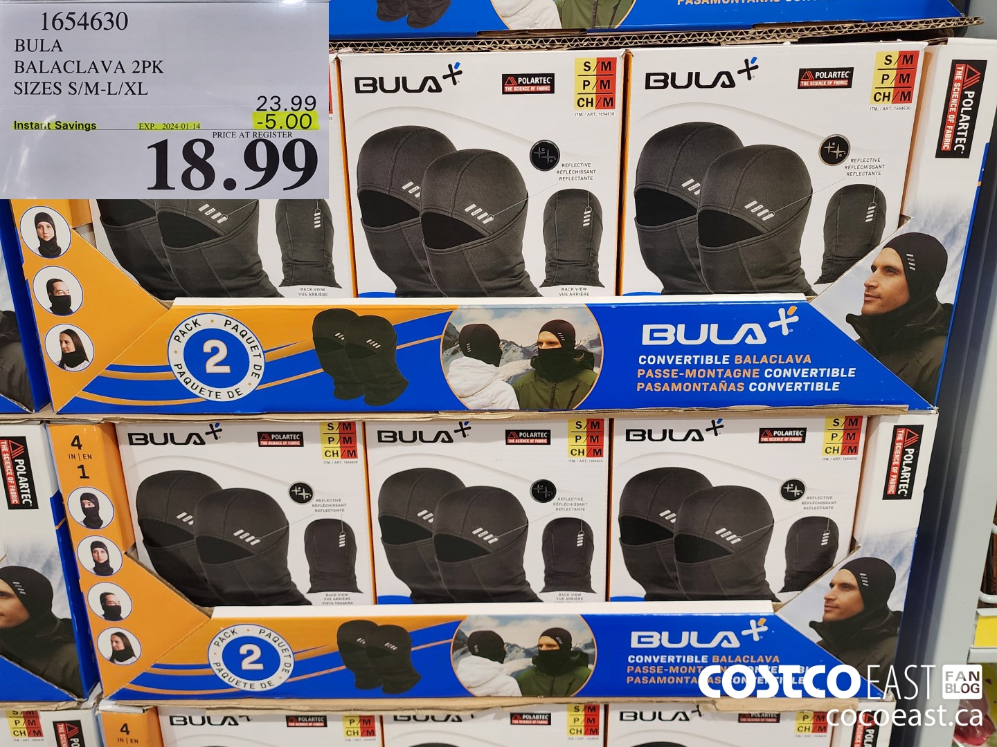 1654630 BULA BALACLAVA 2PK SIZES S/M-L/XL ($6.00 INSTANT SAVINGS EXPIRES ON 2024-01-14) $18.99