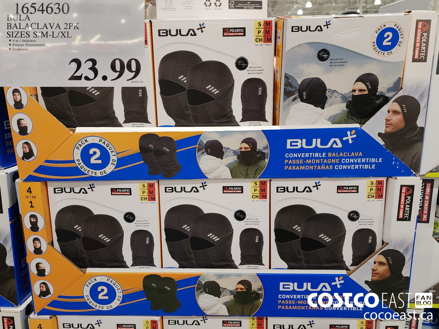 1654630 BULA BALACLAVA 2PK SIZES S/M-L/XL $23.99