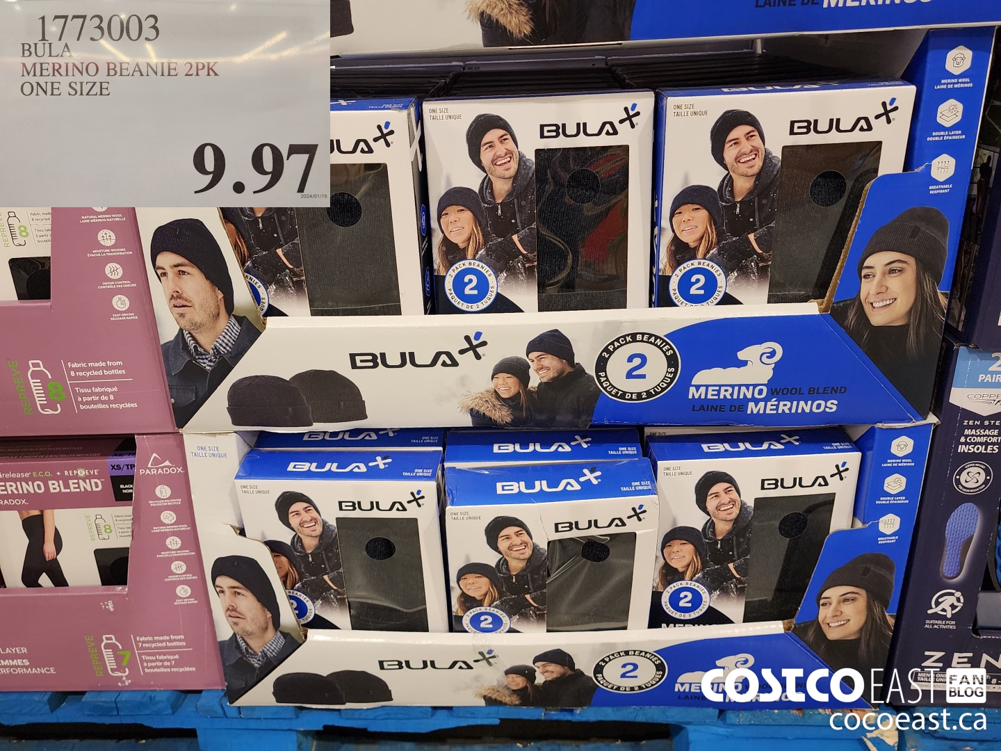 1773003 BULA MERINO BLEND BEANIE 2PK ONE SIZE $9.97