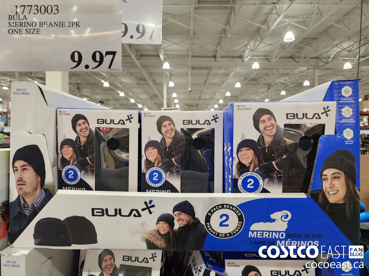 1773003 BULA MERINO BLEND BEANIE 2PK ONE SIZE $9.97