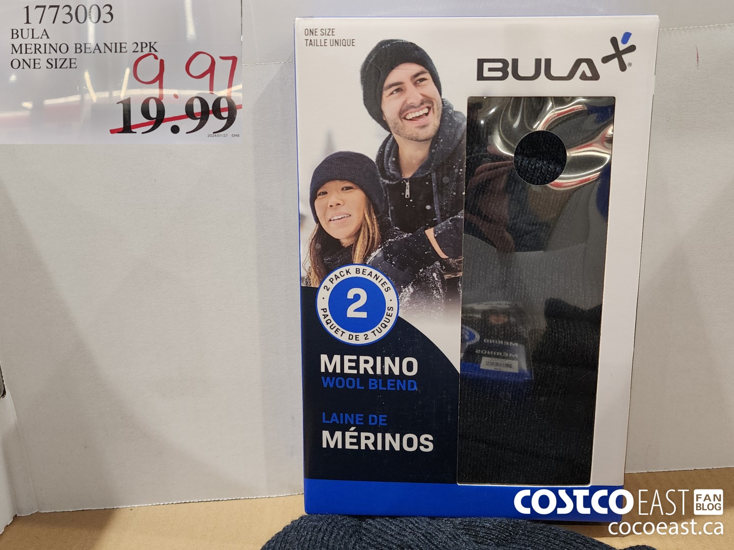 1773003 BULA MERINO BLEND BEANIE 2PK ONE SIZE $9.97