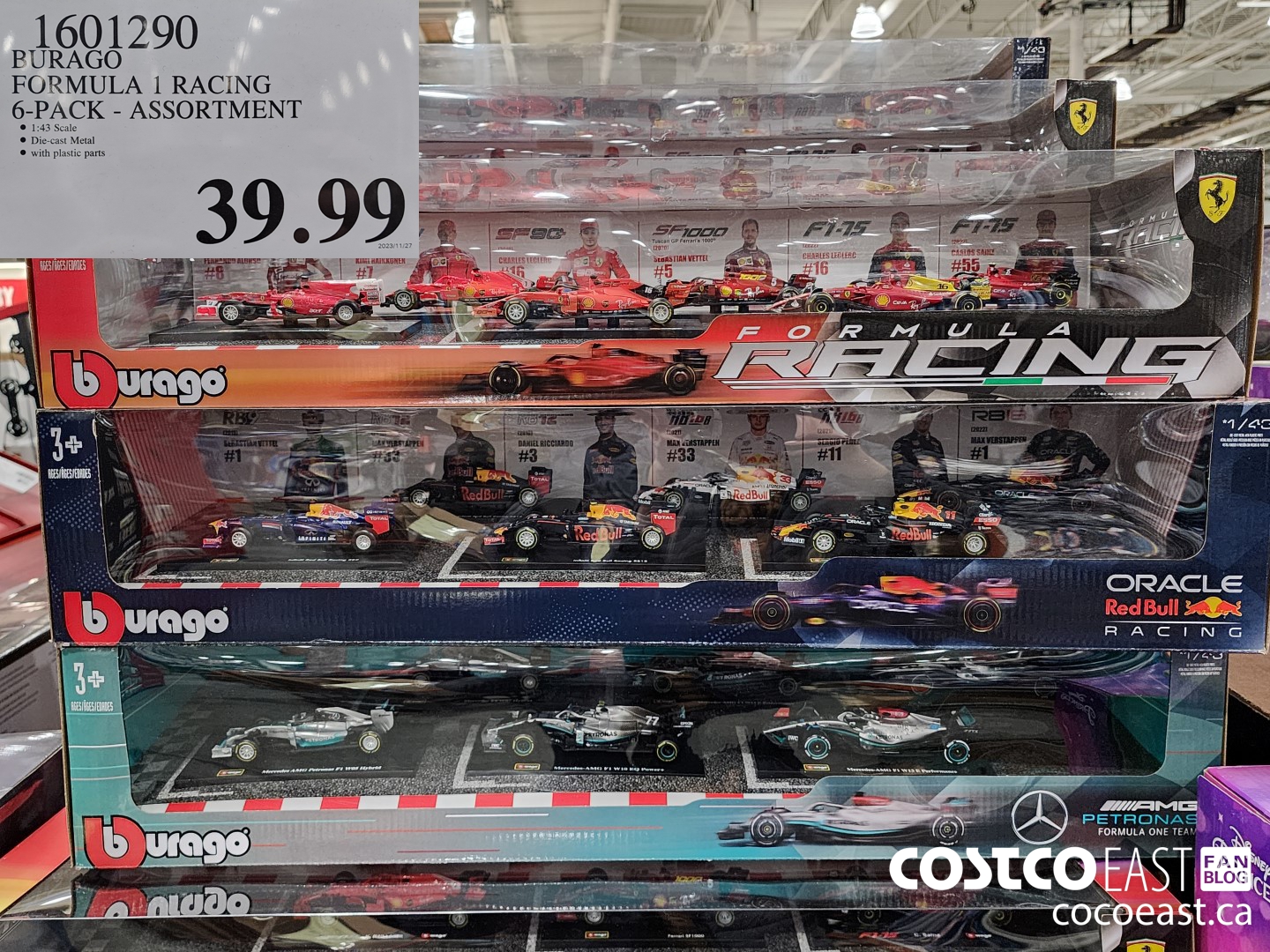 1601290 BURAGO FORMULA 1 RACING 6-PACK - ASSORTMENT $39.99