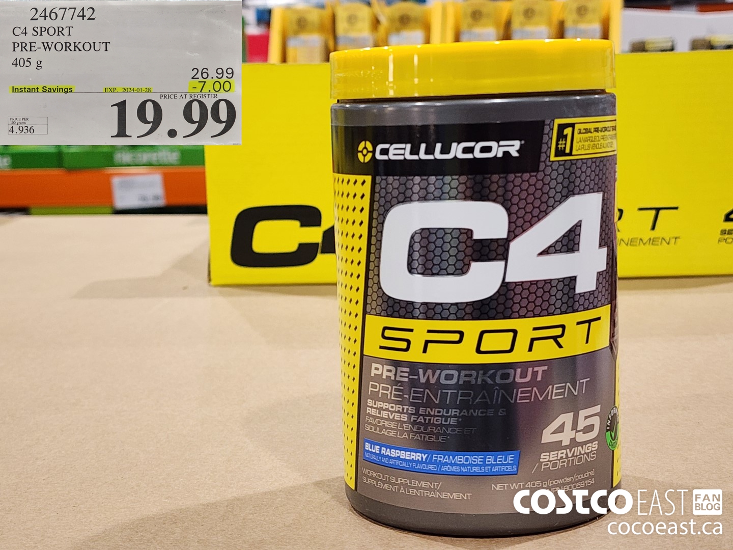 2467742 C4 SPORT PRE-WORKOUT 405 g ($7.00 INSTANT SAVINGS EXPIRES ON 2024-01-28) $19.99