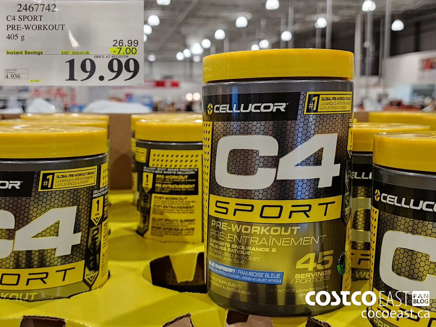 2467742 C4 SPORT PRE-WORKOUT 405 g ($7.00 INSTANT SAVINGS EXPIRES ON 2024-01-28) $19.99