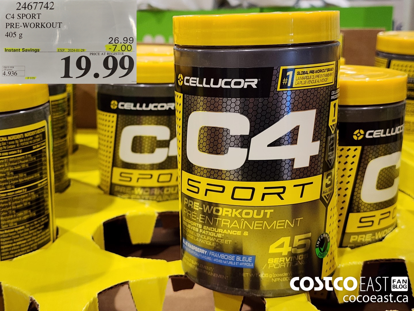 2467742 C4 SPORT PRE-WORKOUT 405 g ($7.00 INSTANT SAVINGS EXPIRES ON 2024-01-28) $19.99