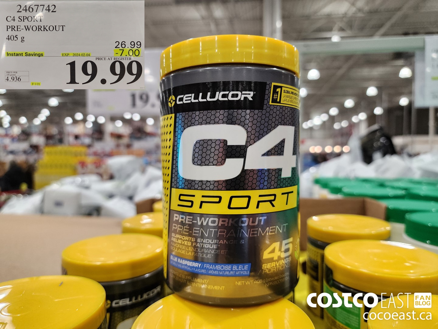 2467742 C4 SPORT PRE-WORKOUT 405 g ($7.00 INSTANT SAVINGS EXPIRES ON 2024-01-28) $19.99