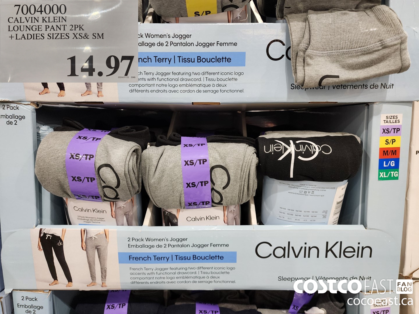 7004000 CALVIN KLEIN LOUNGE PANT 2PK + LADIES SIZES XS-XL $14.97