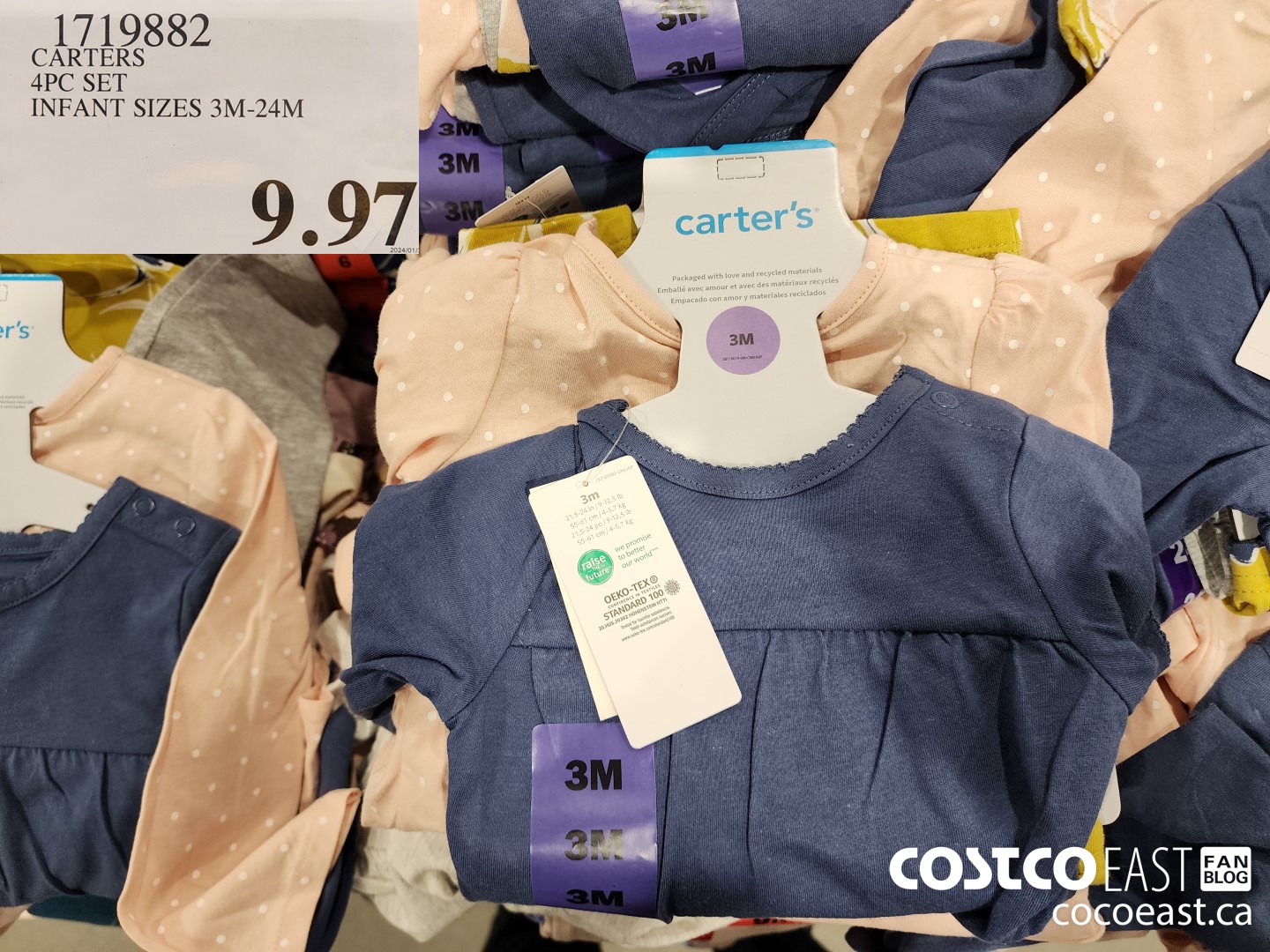 1719882 CARTERS 4PC SET INFANT SIZES 3M-24M $9.97