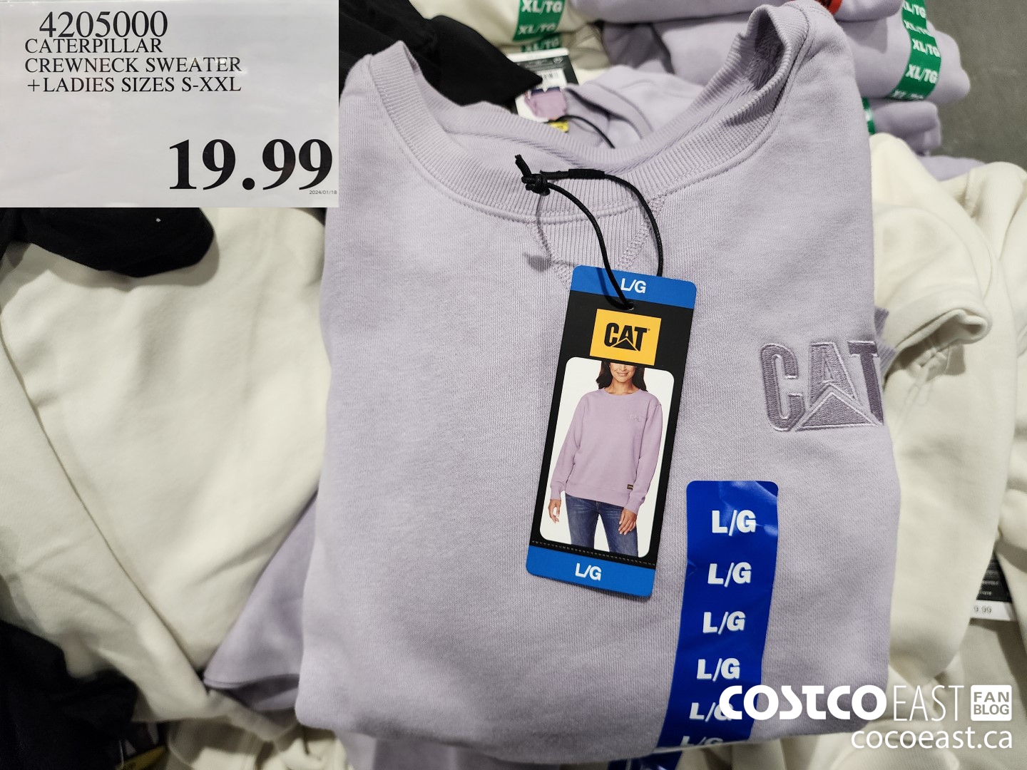 4205000 CATERPILLAR CREWNECK SWEATER + LADIES SIZES S-XXL $19.99