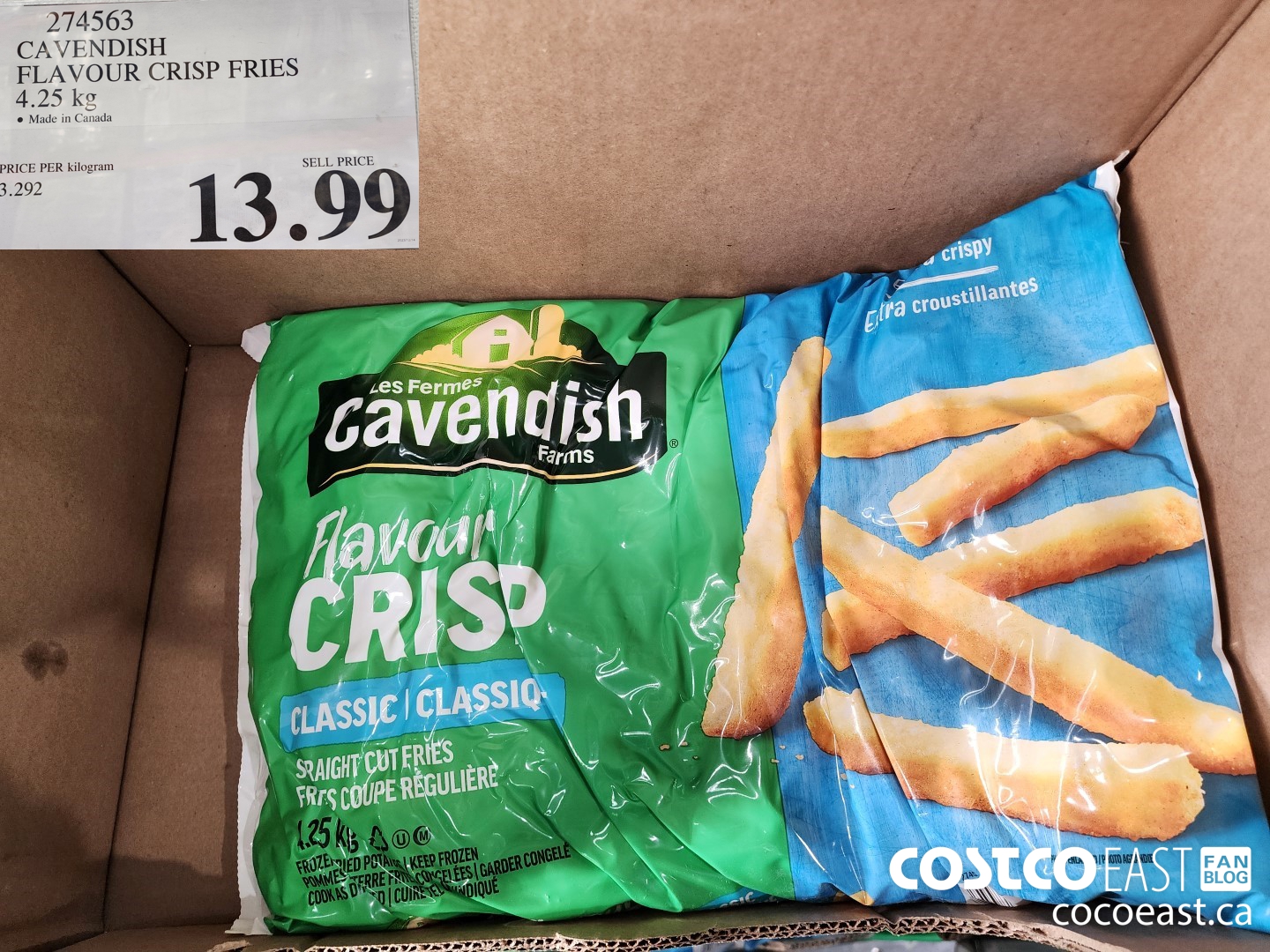 274563 CAVENDISH FLAVOUR CRISP FRIES 4.25 KG $13.99