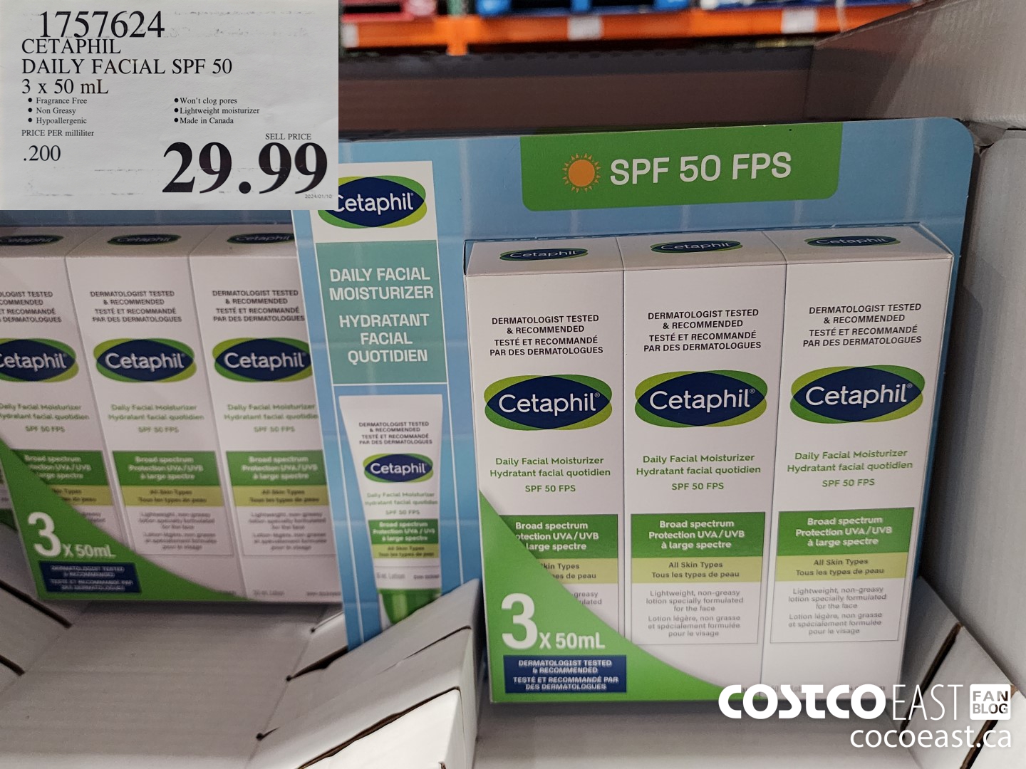 1757624 CETAPHIL DAILY FACIAL SPF 50 3 X 50 ML $29.99