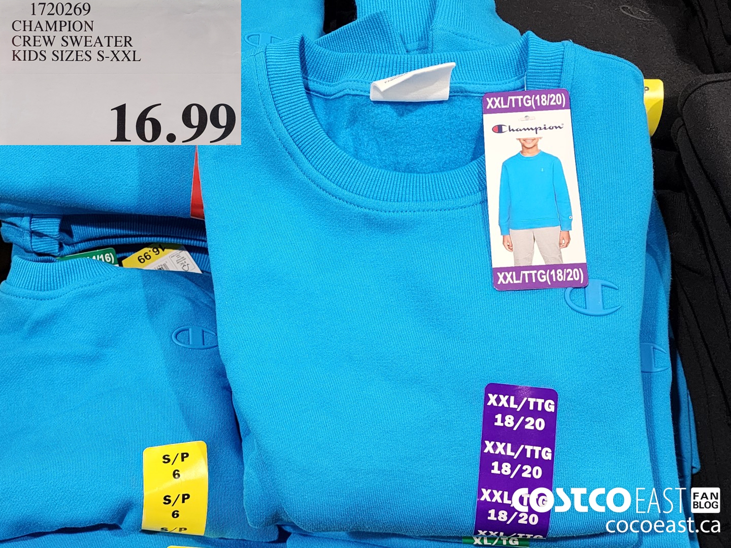 1720269 CHAMPION CREW SWEATER KIDS SIZES S-XXL $16.99