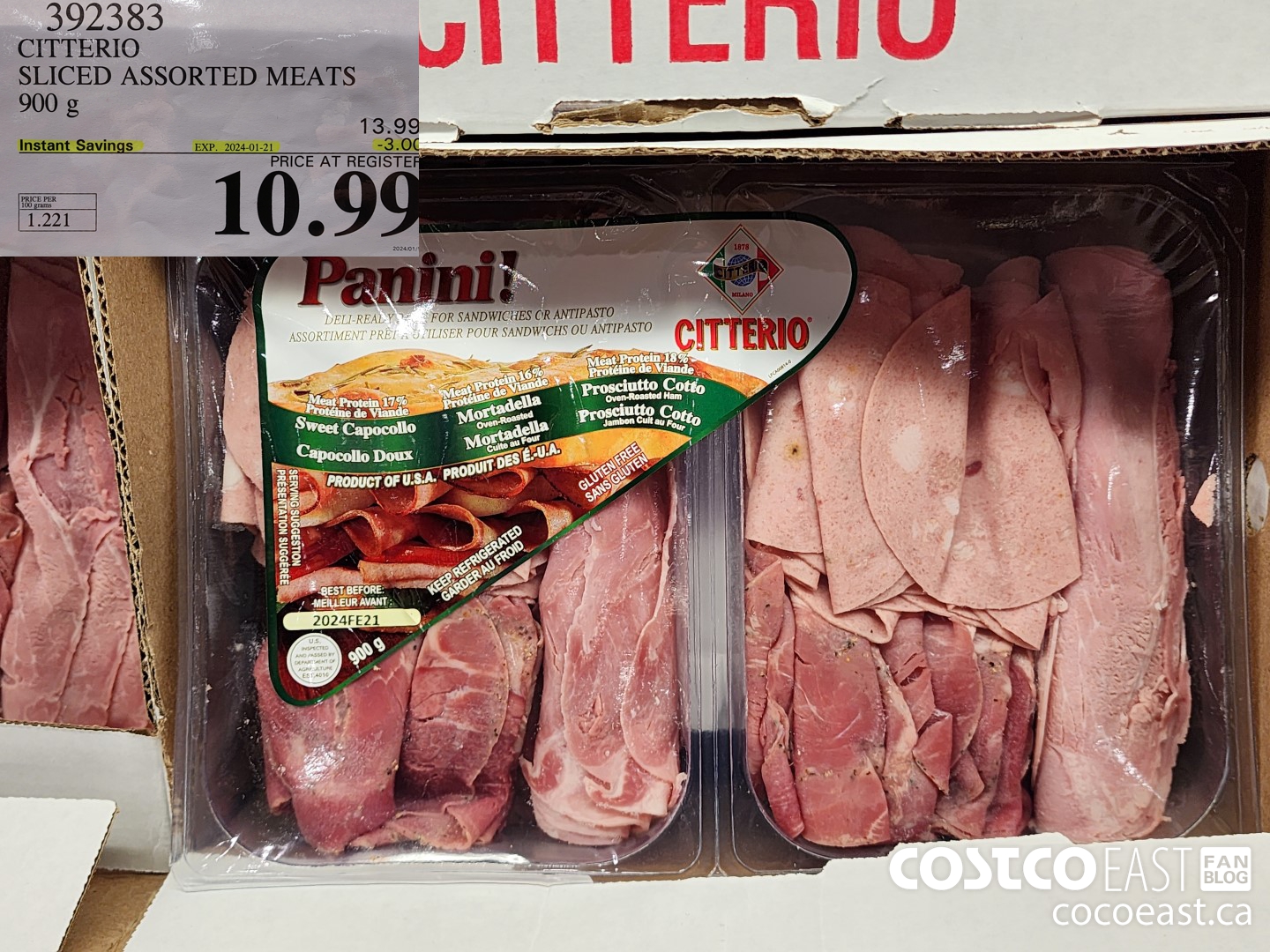 392383 CITTERIO SLICED ASSORTED MEATS 900 g ($3.00 INSTANT SAVINGS EXPIRES ON 2024-01-21) $10.99