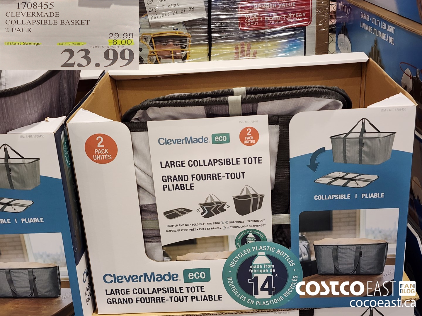 1708455 CLEVERMADE COLLAPSIBLE BASKET 2 PACK ($6.00 INSTANT SAVINGS EXPIRES ON 2023-01-28) $23.99