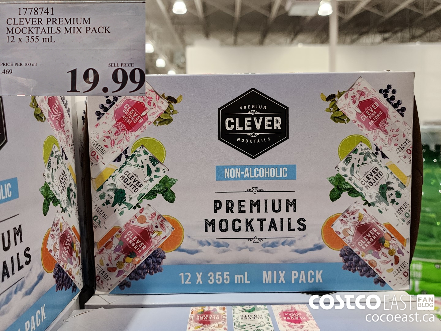 1778741 CLEVER PREMIUM MOCKTAILS MIX PACK 12 X 355 ML $19.99