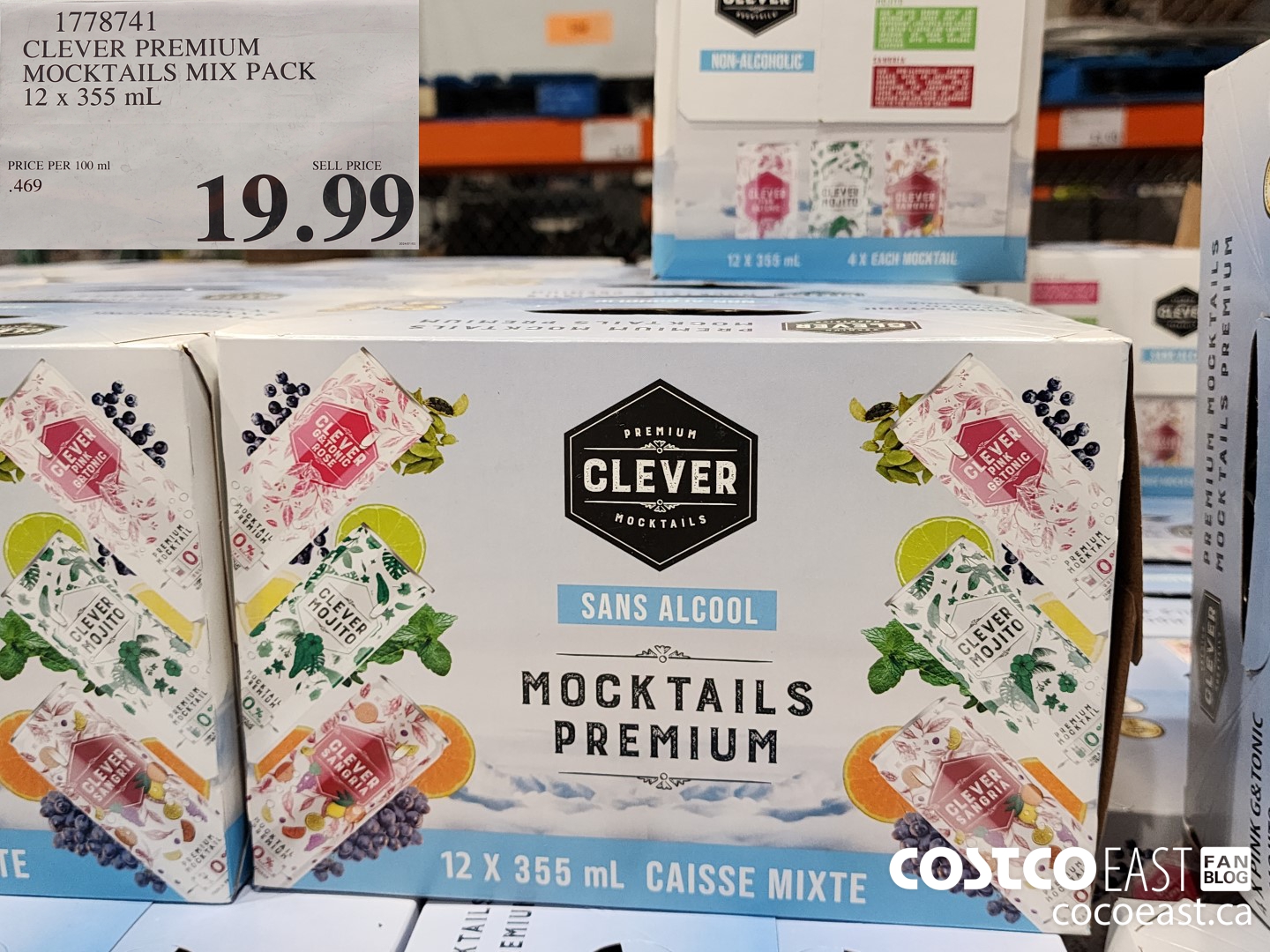 1778741 CLEVER PREMIUM MOCKTAILS MIX PACK 12 X 355 ML $19.99