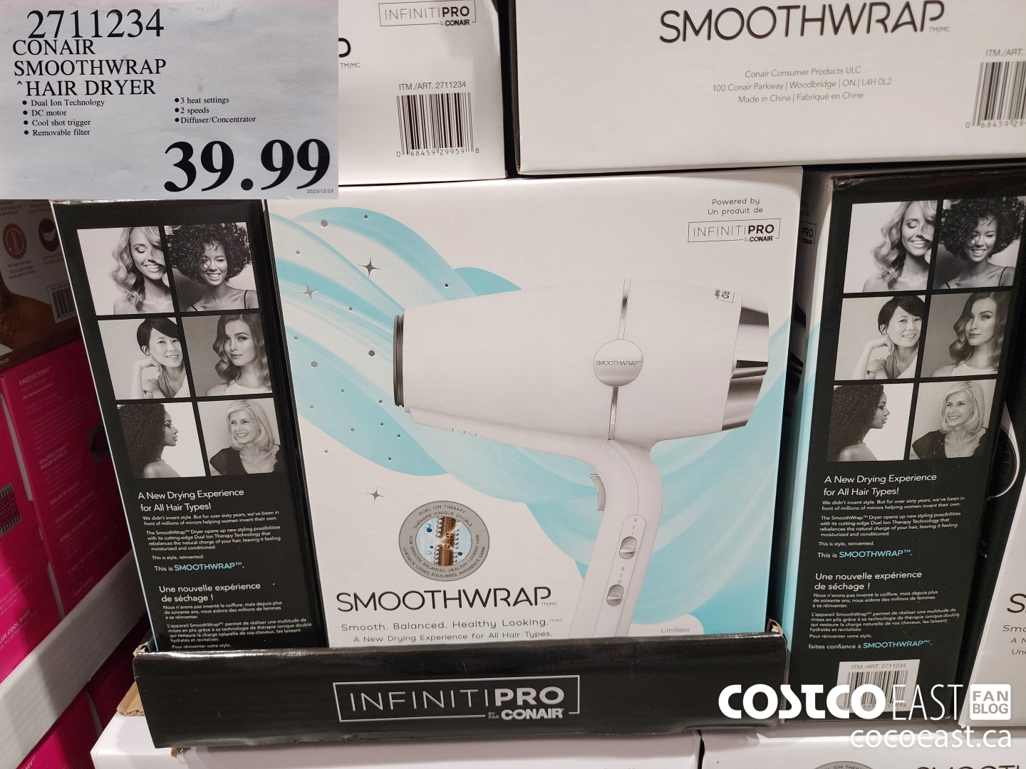2711234 CONAIR SMOOTHWRAP HAIR DRYER $39.99