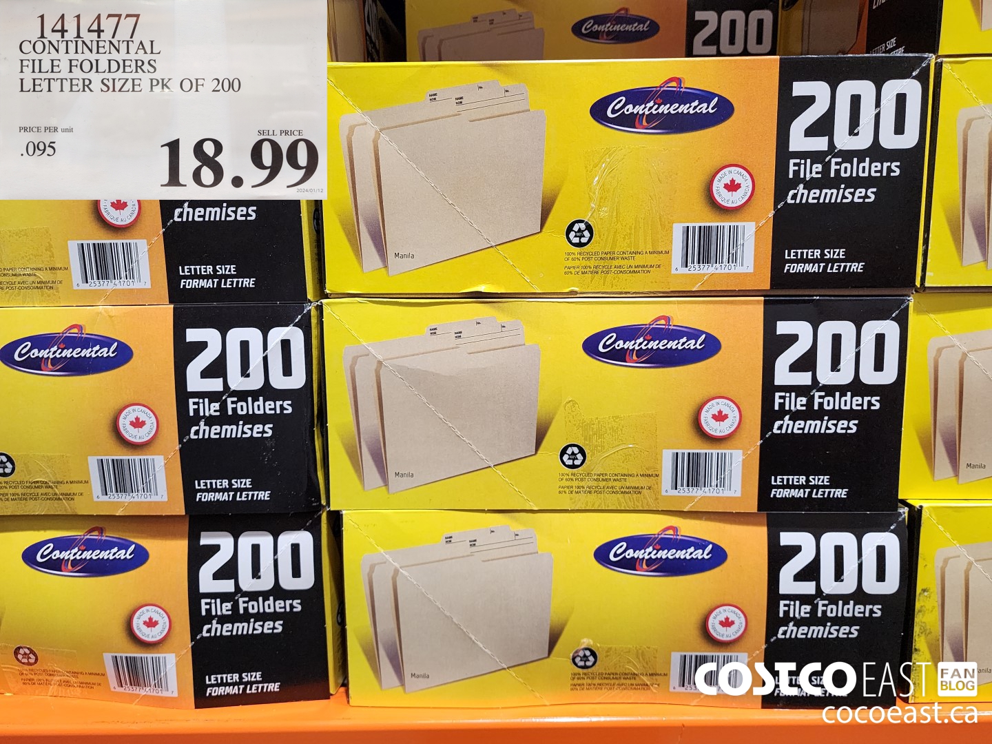 141477 CONTINENTAL FILE FOLDERS LETTER SIZE PK OF 200 $18.99