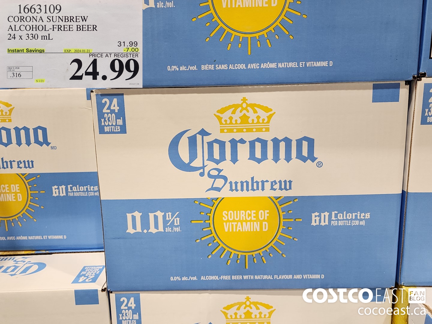 1663109 CORONA SUNBREW ALCOHOL-FREE BEER 24 X 330ML ($7.00 INSTANT SAVINGS EXPIRES ON 2024-01-21) $24.99