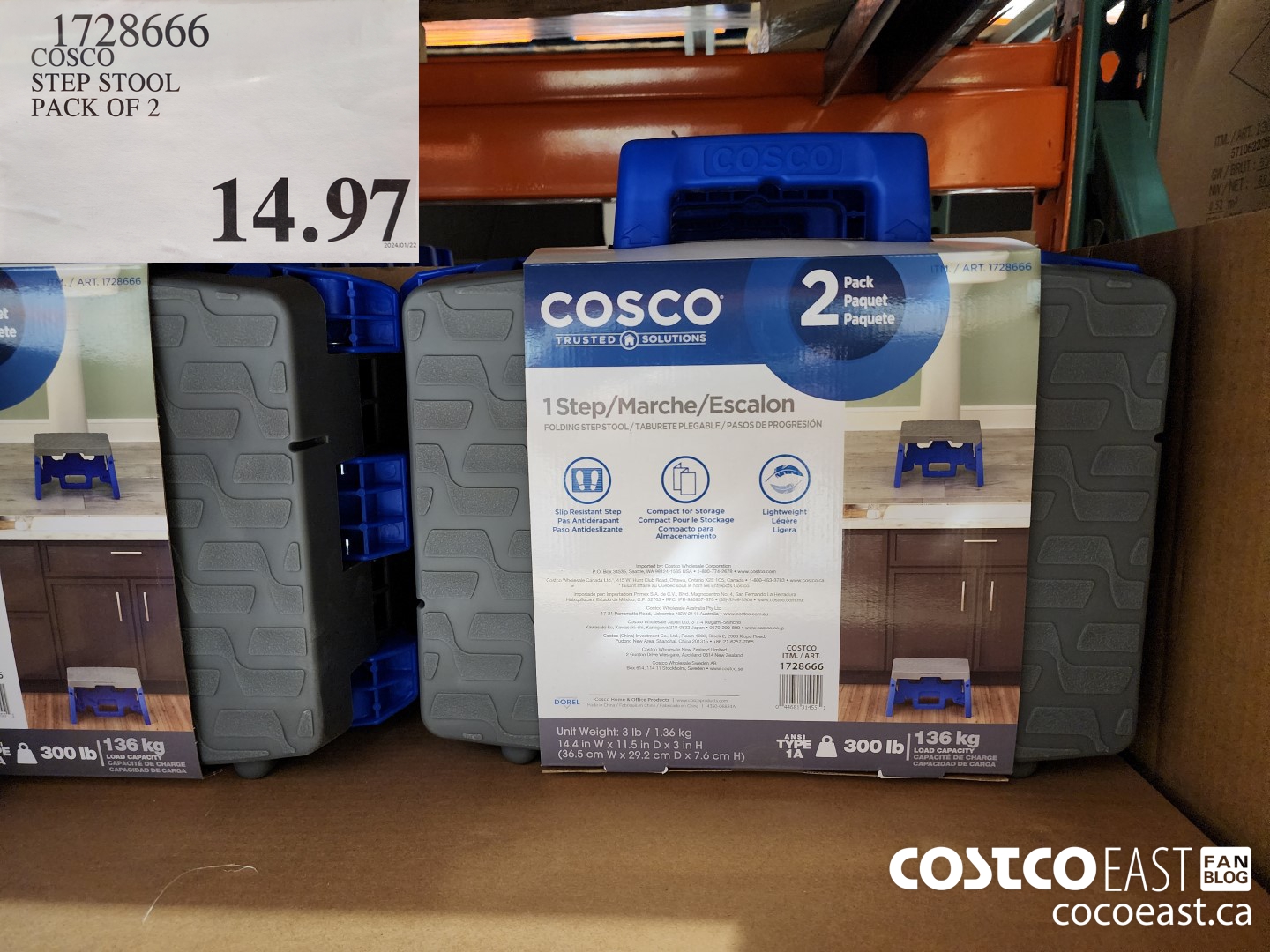 1728666 COSCO STEP STOOL PACK OF 2 $14.97