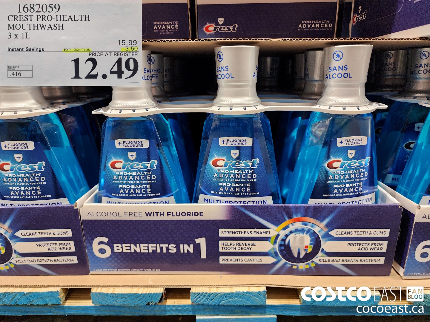 1682059 CREST PRO-HEALTH MOUTHWASH 3 X 1L ($3.50 INSTANT SAVINGS EXPIRES ON 2024-01-28) $12.49