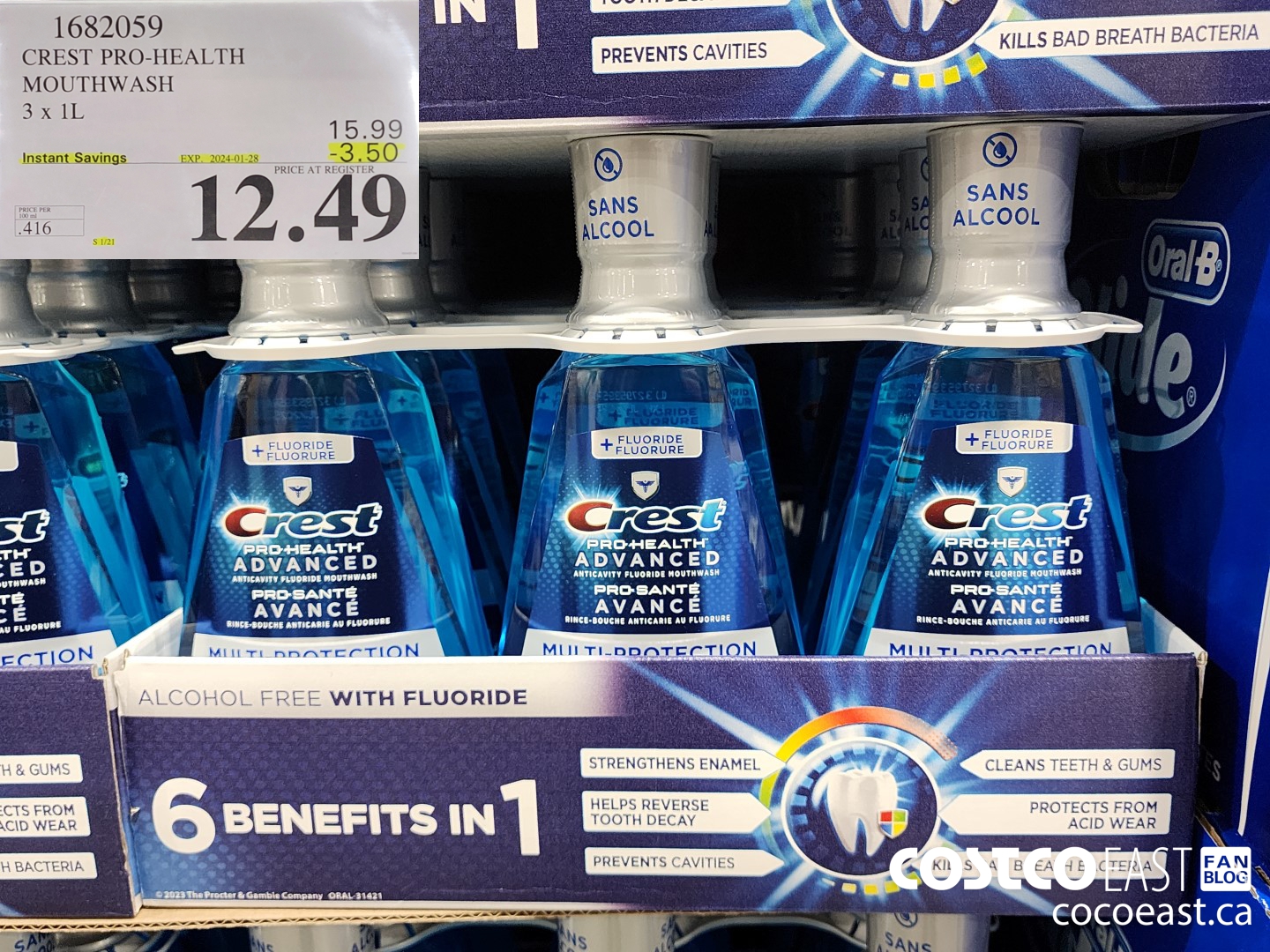 1682059 CREST PRO-HEALTH MOUTHWASH 3 X 1L ($3.50 INSTANT SAVINGS EXPIRES ON 2024-01-28) $12.49