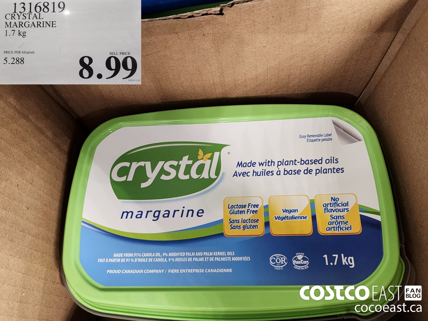 1316819 CRYSTAL MARGARINE 1.7 kg $8.99