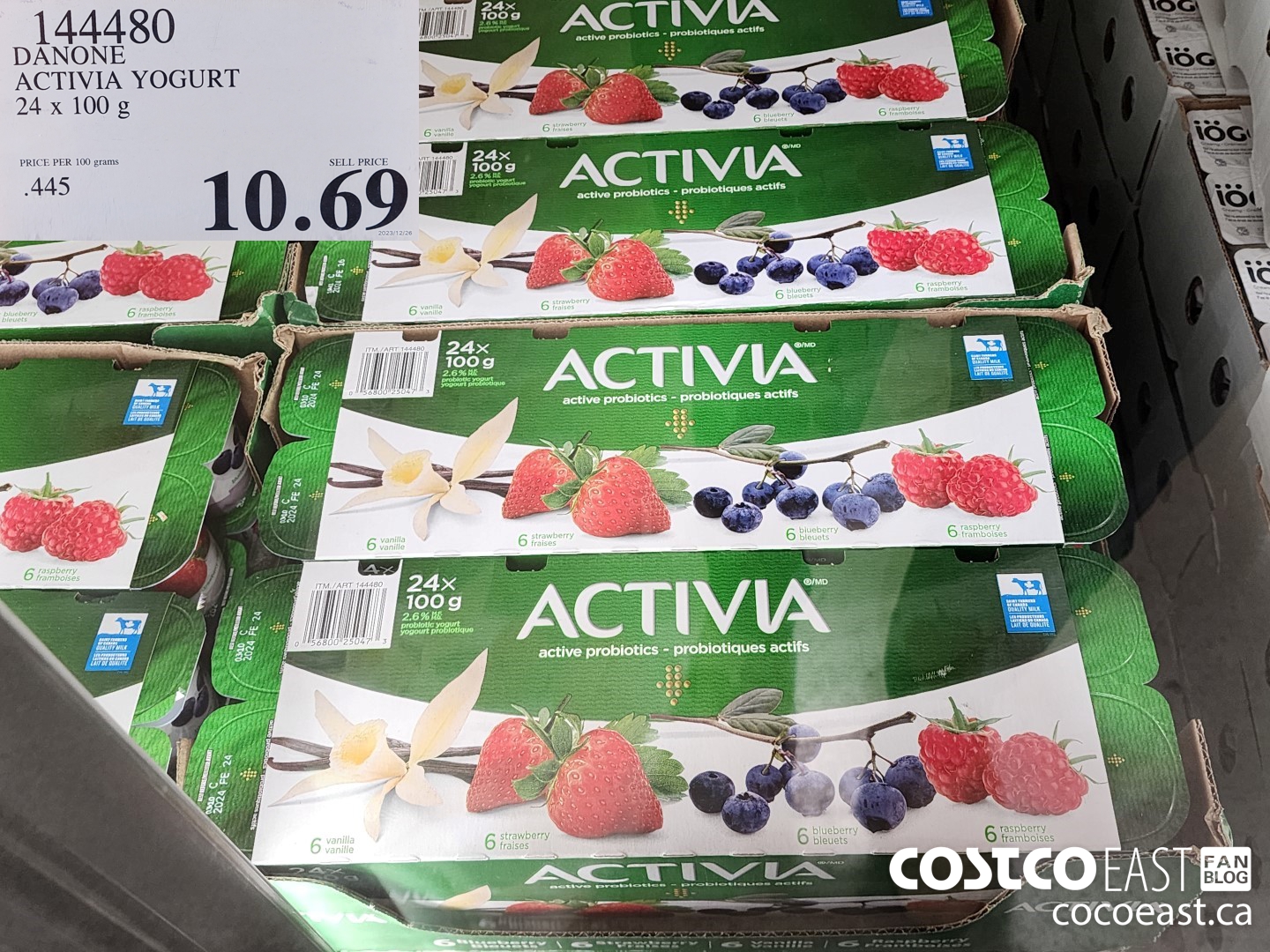 144480 DANONE ACTIVIA YOGURT 24 X 100 G $10.69