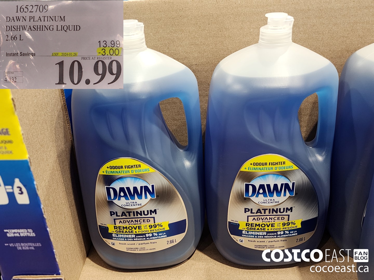 1652709 DAWN PLATINUM DISHWASHER LIQUID 2.66L ($3.00 INSTANT SAVINGS EXPIRES ON 2024-01-28) $10.99