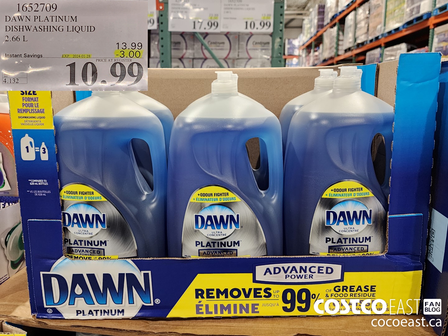 1652709 DAWN PLATINUM DISHWASHER LIQUID 2.66L ($3.00 INSTANT SAVINGS EXPIRES ON 2024-01-28) $10.99